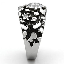 Load image into Gallery viewer, TK958 - High polished (no plating) Stainless Steel Ring with AAA Grade CZ  in Clear
