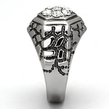 Load image into Gallery viewer, TK960 - High polished (no plating) Stainless Steel Ring with Top Grade Crystal  in Clear