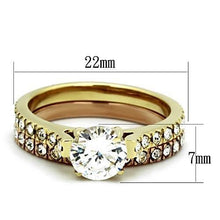 Load image into Gallery viewer, TK968 - IP Gold &amp; IP Rose Gold (Ion Plating) Stainless Steel Ring with AAA Grade CZ  in Clear
