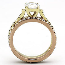 Load image into Gallery viewer, TK968 - IP Gold &amp; IP Rose Gold (Ion Plating) Stainless Steel Ring with AAA Grade CZ  in Clear