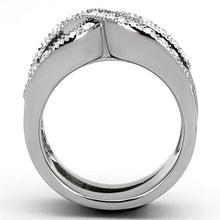 Load image into Gallery viewer, TK970 - High polished (no plating) Stainless Steel Ring with Top Grade Crystal  in Clear