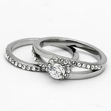 Load image into Gallery viewer, TK971 - High polished (no plating) Stainless Steel Ring with AAA Grade CZ  in Clear