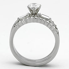 Load image into Gallery viewer, TK973 - High polished (no plating) Stainless Steel Ring with AAA Grade CZ  in Clear