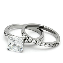 Load image into Gallery viewer, TK975 - High polished (no plating) Stainless Steel Ring with AAA Grade CZ  in Clear