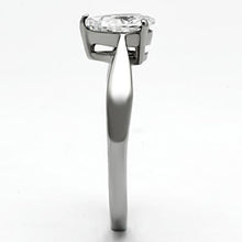Load image into Gallery viewer, TK994 - High polished (no plating) Stainless Steel Ring with AAA Grade CZ  in Clear