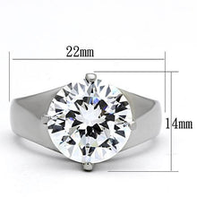 Load image into Gallery viewer, TK999 - High polished (no plating) Stainless Steel Ring with AAA Grade CZ  in Clear