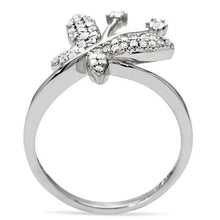 Load image into Gallery viewer, TS021 - Rhodium 925 Sterling Silver Ring with AAA Grade CZ  in Clear