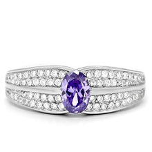 Load image into Gallery viewer, TS025 - Rhodium 925 Sterling Silver Ring with AAA Grade CZ  in Tanzanite