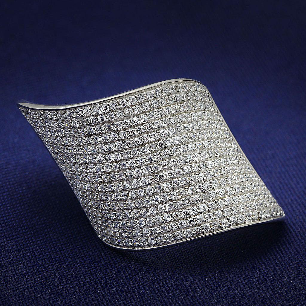 TS027 - Rhodium 925 Sterling Silver Ring with AAA Grade CZ
