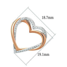 Load image into Gallery viewer, TS037 - Rose Gold + Rhodium 925 Sterling Silver Necklace with AAA Grade CZ  in Clear