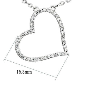TS039 - Rhodium 925 Sterling Silver Chain Pendant with AAA Grade CZ  in Clear