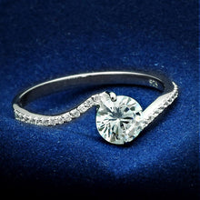 Load image into Gallery viewer, TS045 - Rhodium 925 Sterling Silver Ring with AAA Grade CZ  in Clear
