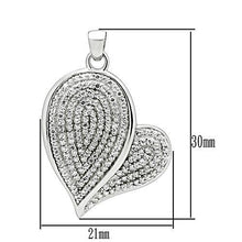 Load image into Gallery viewer, TS048 - Rhodium 925 Sterling Silver Chain Pendant with AAA Grade CZ  in Clear