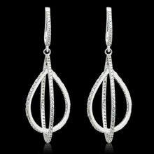 Load image into Gallery viewer, TS055 - Rhodium 925 Sterling Silver Earrings with AAA Grade CZ  in Clear