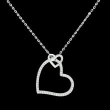 Load image into Gallery viewer, TS060 - Rhodium 925 Sterling Silver Necklace with AAA Grade CZ  in Clear