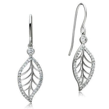 Load image into Gallery viewer, TS068 - Rhodium 925 Sterling Silver Earrings with AAA Grade CZ  in Clear