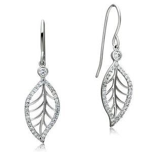 TS068 - Rhodium 925 Sterling Silver Earrings with AAA Grade CZ  in Clear