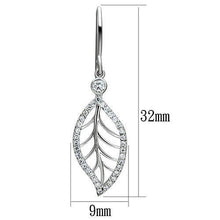 Load image into Gallery viewer, TS068 - Rhodium 925 Sterling Silver Earrings with AAA Grade CZ  in Clear