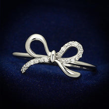 Load image into Gallery viewer, TS109 - Rhodium 925 Sterling Silver Ring with AAA Grade CZ  in Clear