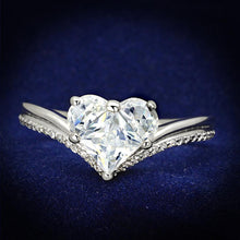Load image into Gallery viewer, TS118 - Rhodium 925 Sterling Silver Ring with AAA Grade CZ  in Clear