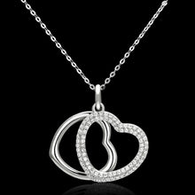 Load image into Gallery viewer, TS128 - Rhodium 925 Sterling Silver Necklace with AAA Grade CZ  in Clear
