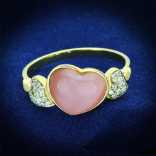 Load image into Gallery viewer, TS136 - Gold 925 Sterling Silver Ring with Synthetic Cat Eye in Rose