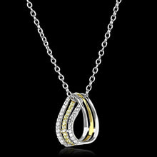 Load image into Gallery viewer, TS157 - Gold+Rhodium 925 Sterling Silver Chain Pendant with AAA Grade CZ  in Topaz
