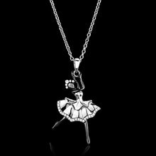 Load image into Gallery viewer, TS164 - Rhodium + Ruthenium 925 Sterling Silver Chain Pendant with AAA Grade CZ  in Clear