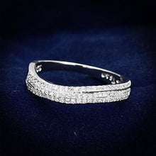 Load image into Gallery viewer, TS173 - Rhodium 925 Sterling Silver Ring with AAA Grade CZ  in Clear