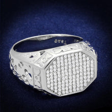 Load image into Gallery viewer, TS229 - Rhodium 925 Sterling Silver Ring with AAA Grade CZ  in Clear