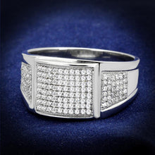 Load image into Gallery viewer, TS241 - Rhodium 925 Sterling Silver Ring with AAA Grade CZ  in Clear