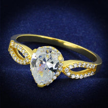 Load image into Gallery viewer, TS248 - Gold 925 Sterling Silver Ring with AAA Grade CZ  in Clear