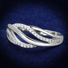 Load image into Gallery viewer, TS268 - Rhodium 925 Sterling Silver Ring with AAA Grade CZ  in Clear