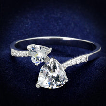 Load image into Gallery viewer, TS271 - Rhodium 925 Sterling Silver Ring with AAA Grade CZ  in Clear