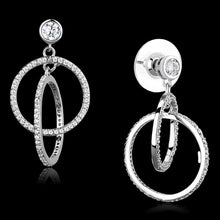 Load image into Gallery viewer, TS294 - Rhodium 925 Sterling Silver Earrings with AAA Grade CZ  in Clear