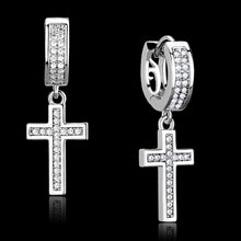 Load image into Gallery viewer, TS295 - Rhodium 925 Sterling Silver Earrings with AAA Grade CZ  in Clear