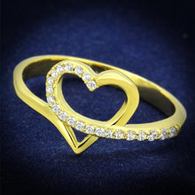 Load image into Gallery viewer, TS308 - Gold 925 Sterling Silver Ring with AAA Grade CZ  in Clear