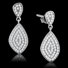 Load image into Gallery viewer, TS325 - Rhodium 925 Sterling Silver Earrings with AAA Grade CZ  in Clear