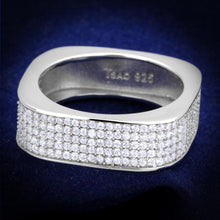 Load image into Gallery viewer, TS346 - Rhodium 925 Sterling Silver Ring with AAA Grade CZ  in Clear