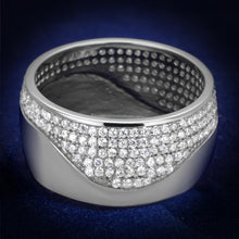 Load image into Gallery viewer, TS378 - Rhodium 925 Sterling Silver Ring with AAA Grade CZ  in Clear