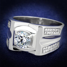 Load image into Gallery viewer, TS385 - Rhodium 925 Sterling Silver Ring with AAA Grade CZ  in Clear