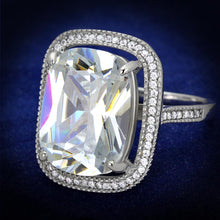 Load image into Gallery viewer, TS391 - Rhodium 925 Sterling Silver Ring with AAA Grade CZ  in Clear