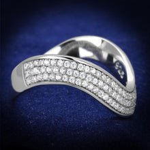 Load image into Gallery viewer, TS402 - Rhodium 925 Sterling Silver Ring with AAA Grade CZ  in Clear