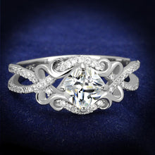 Load image into Gallery viewer, TS421 - Rhodium 925 Sterling Silver Ring with AAA Grade CZ  in Clear