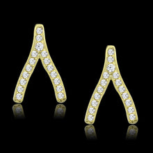 Load image into Gallery viewer, TS443 - Gold 925 Sterling Silver Earrings with AAA Grade CZ  in Clear