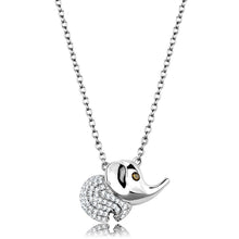 Load image into Gallery viewer, TS450 - Rhodium 925 Sterling Silver Chain Pendant with AAA Grade CZ  in Topaz