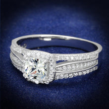 Load image into Gallery viewer, TS454 - Rhodium 925 Sterling Silver Ring with AAA Grade CZ  in Clear