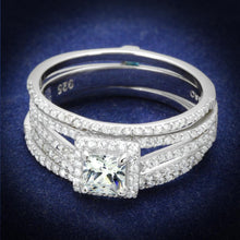 Load image into Gallery viewer, TS455 - Rhodium 925 Sterling Silver Ring with AAA Grade CZ  in Clear