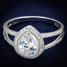 Load image into Gallery viewer, TS465 - Rhodium 925 Sterling Silver Ring with AAA Grade CZ  in Clear