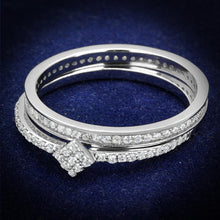 Load image into Gallery viewer, TS498 - Rhodium 925 Sterling Silver Ring with AAA Grade CZ  in Clear